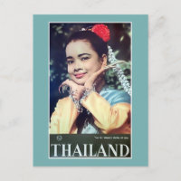 Tailândia | Vintage Thai Lady Poster de viagens