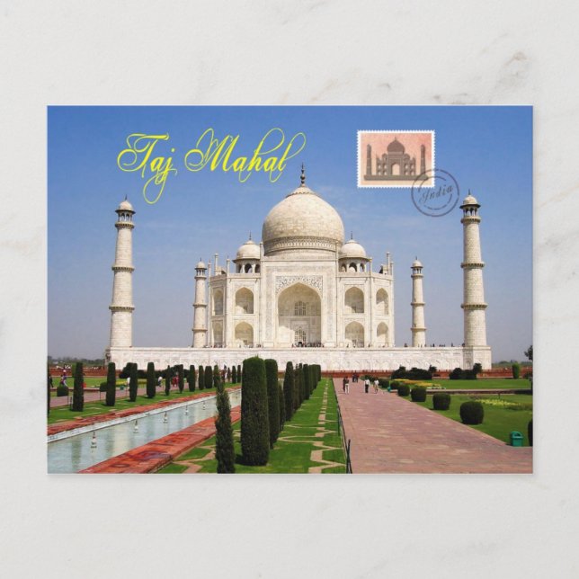 Cartão Postal Taj Mahal, Agra, Índia (Frente)
