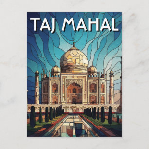 Cartão Postal Taj Mahal Ágra Índia Viagem