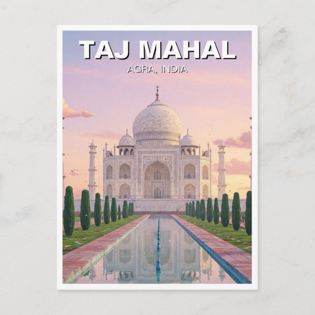 Cartão Postal Taj Mahal Agra India Viagem Souvenir (Frente)