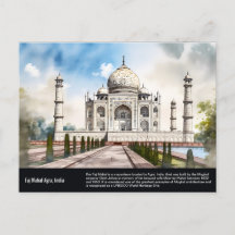 Taj Mahal Agra India Viagem Watercolor Painting