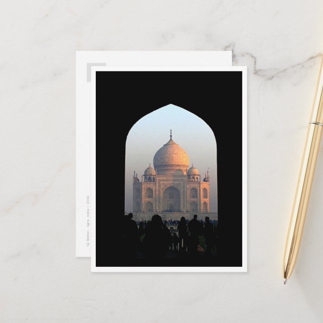 Cartão Postal Taj Mahal Luz da Aurora Índia Arquitetura Foto (Frente/Verso In Situ)