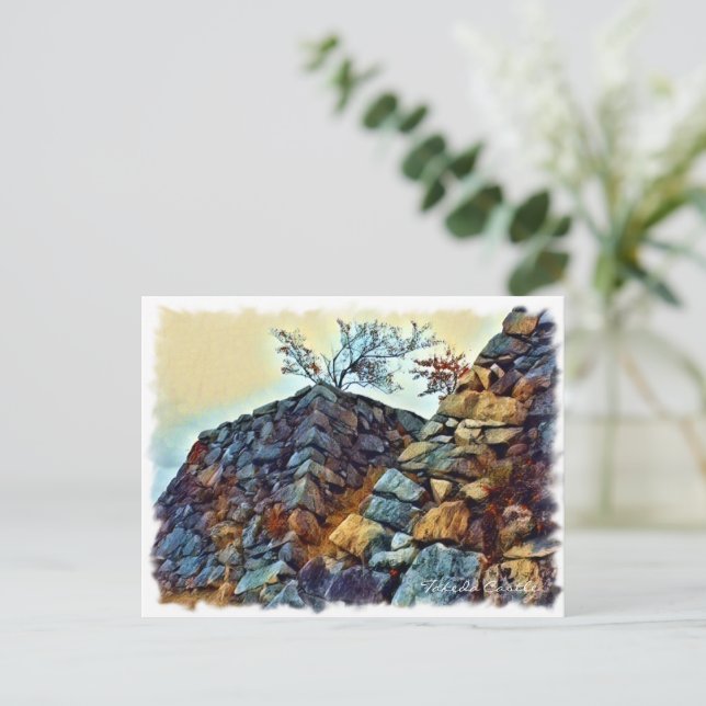 Cartão Postal Takeda Castle (Em pé/Frente)