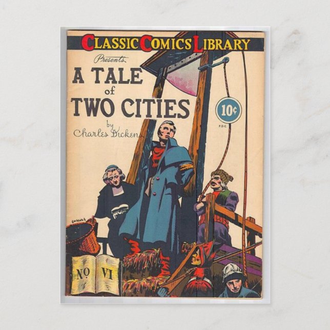 Cartão Postal Tale de Duas Cidades em Quadrinhos (Frente)