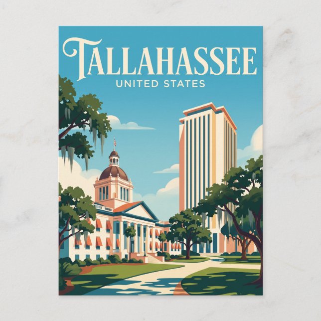 Cartão Postal Tallahassee Flórida (Frente)