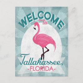 Cartão Postal Tallahassee Florida Pink Flamingo Retro
