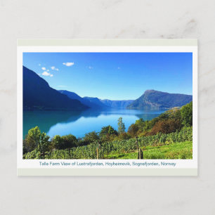 Cartão Postal Talle Farm Vista de Lustrafjorden