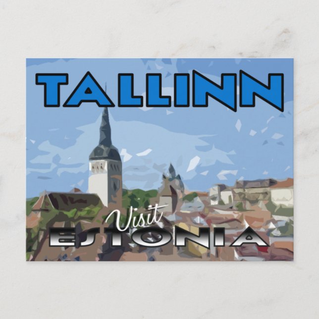 Cartão Postal Tallin, Visite a Estônia (Frente)