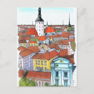 Cartão Postal Tallinn Estônia Art Card