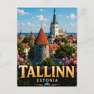Cartão Postal Tallinn Estônia Cidade Velha Medieval 🏰