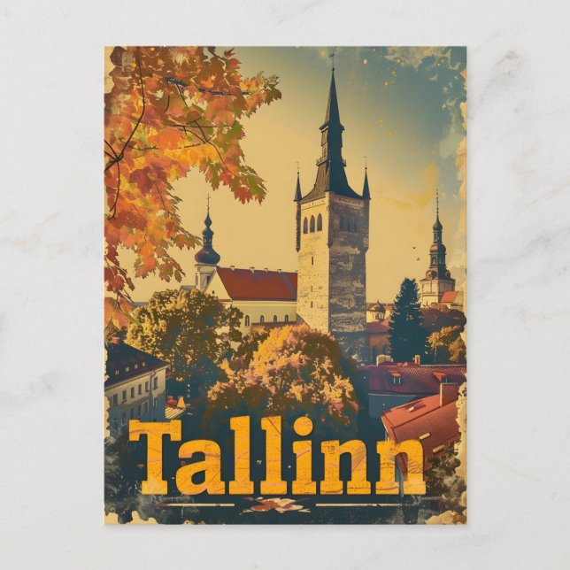 Cartão Postal Tallinn Vintage (Frente)