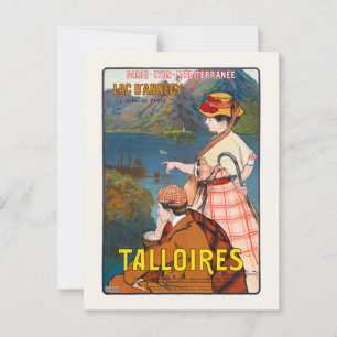 Cartão Postal Talões. Poster vintage Lac D'annecy 1910
