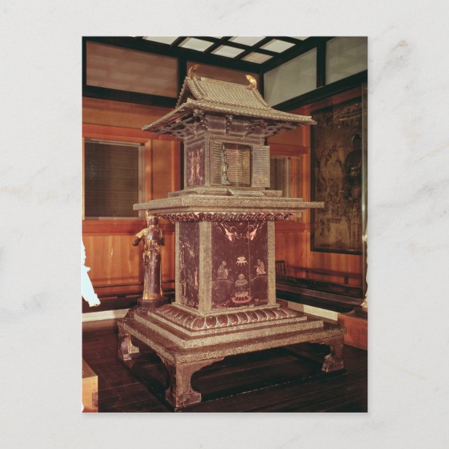 Cartão Postal Tamamushi santuário do Templo Horyu Ji (Frente)