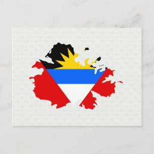 Cartão Postal Tamanho do cheio do Mapa de Sinalizador de Antígua