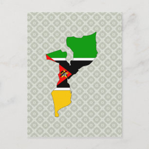 Cartão Postal Tamanho do cheio do Mapa de Sinalizador de Moçambi