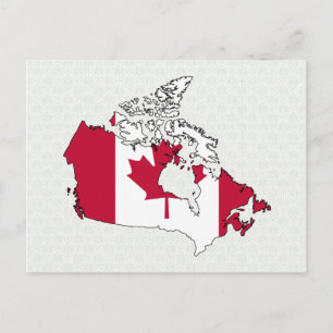 Cartão Postal Tamanho do cheio do Mapa de Sinalizador do Canadá
