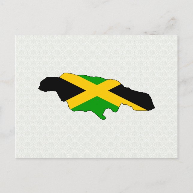 Cartão Postal Tamanho do cheio do Mapa do Sinalizador Jamaica (Frente)