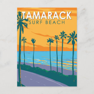 Cartão Postal Tamarack Surf Beach California Viagem Art Vintage