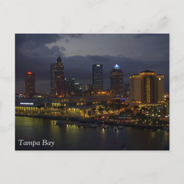 Cartão Postal Tampa Bay Night Skyline (Frente)