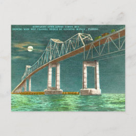 Cartão Postal Tampa Bay Vintage Old Sunsher Skyway