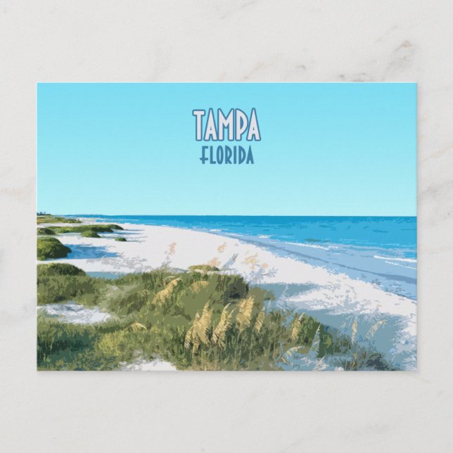 Cartão Postal Tampa Beach Florida Vintage (Frente)