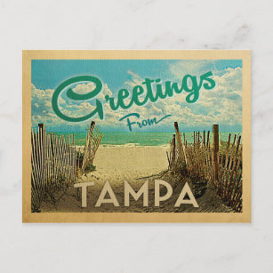 Cartão Postal Tampa Beach Viagens vintage