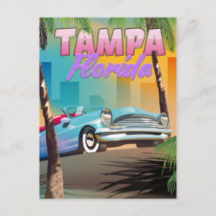 Cartão Postal Tampa Flórida belo pôster de viagem.