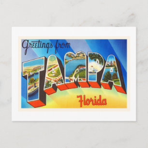 Cartão Postal Tampa Florida FL Antiga Souvenir Viagens vintage