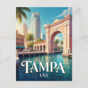 Cartão Postal Tampa Florida Orla Skyline Viagem