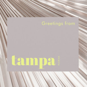 Cartão Postal Tampa Flórida tipográfico moderno