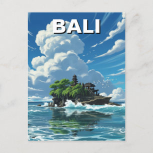 Cartão Postal Tanah Lot Bali Indonésia Viagem