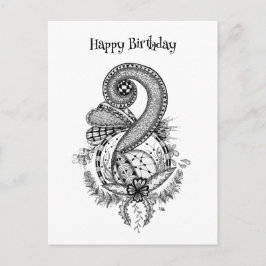 Cartão Postal Tangle Art: Florales Motiv -