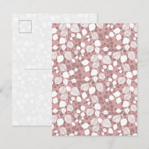 Cartão Postal Tangled Foliage Canopy Botanicals Blush Rosa Arte