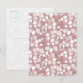 Cartão Postal Tangled Foliage Canopy Botanicals Blush Rosa Arte