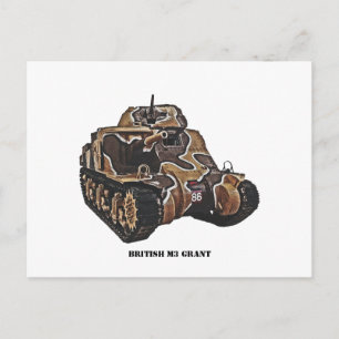 Cartão Postal Tanque de Subvenção M3 Britânico