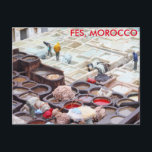 Cartão Postal Tanques Fes, Marrocos<br><div class="desc">Vista sobre Chouara Tannery,  na medina de Fes (Fez),  Marrocos</div>