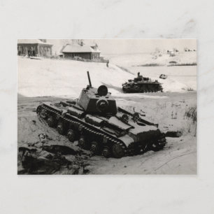Cartão Postal Tanques Russos e Alemães da Segunda Guerra Mundia