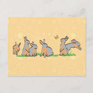 CARTÃO POSTAL TANS AZUIS NA GRAMA