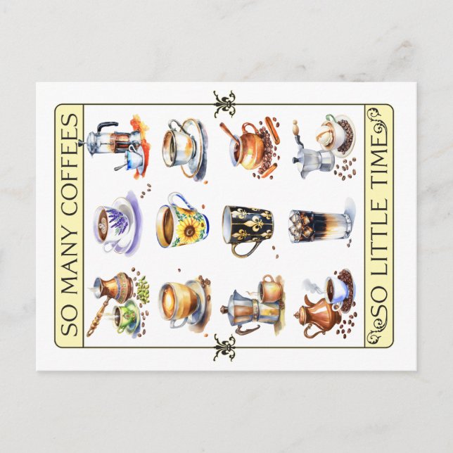 Cartão Postal Tantos cafés, tão pouco tempo (Frente)
