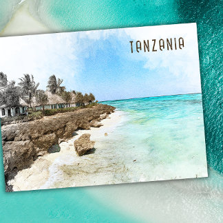 Cartão Postal Tanzania Africa Landscape Travel Art Keepsake 