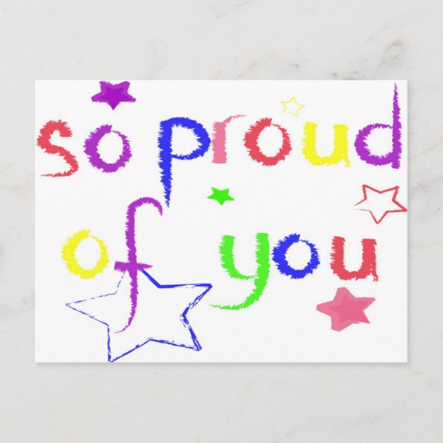 Cartão Postal Tão orgulhoso de você (Frente)