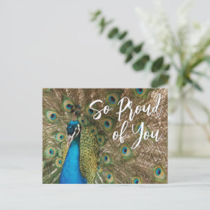 Cartão Postal "Tão Orgulhoso de Você" Foto de um Belo Pavão