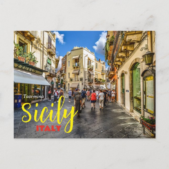 Cartão postal: Taormina Sicily Itália (Frente)
