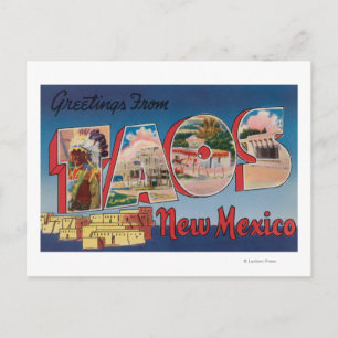 Cartão Postal Taos, letra nova ScenesTaos de MexicoLarge,