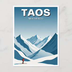 Cartão Postal Taos New Mexico Skiing Skier Viagem
