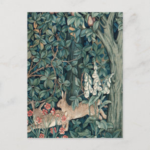 Cartão Postal Tapeçaria de Coelhos da Floresta de William Morris