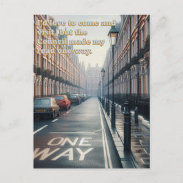 Cartão Postal Tapeçaria de rua One Way