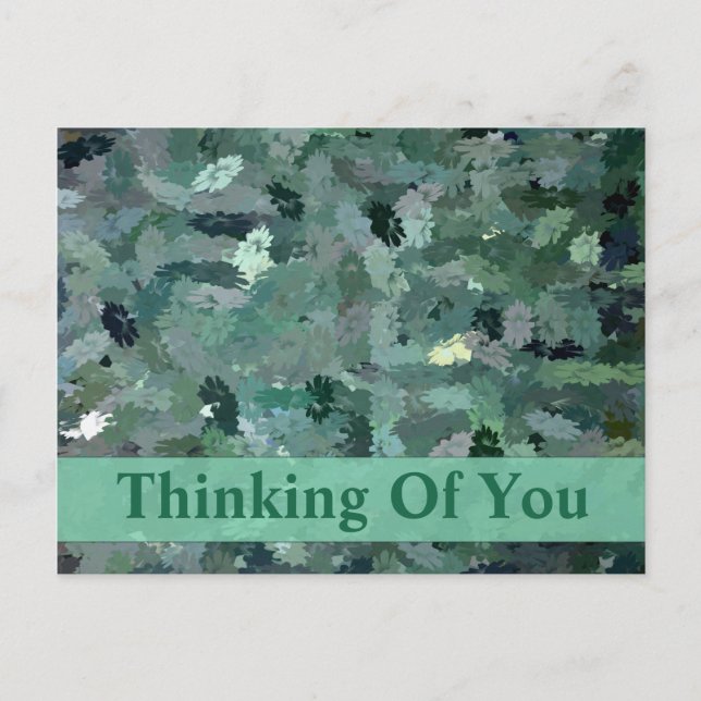 Cartão Postal Tapeçaria Floral Verde (Frente)