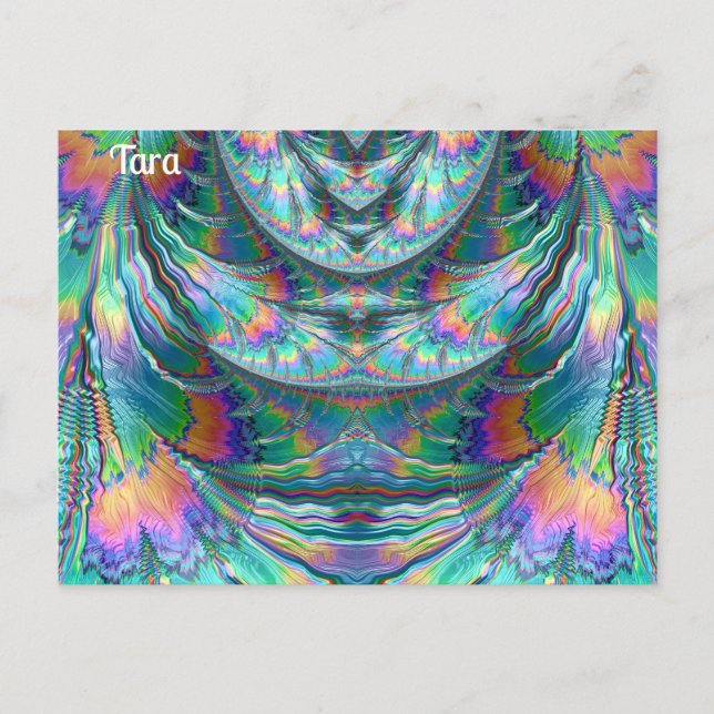 Cartão Postal TARA ~ Pastéis que Destilam ~ Design de Fractal 3D (Frente)