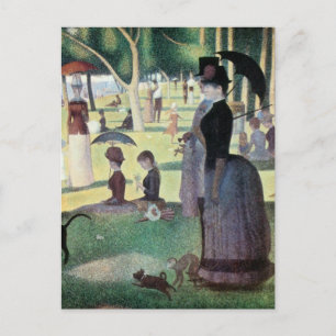 Cartão Postal Tarde de Domingo na Ilha La Grande Jatte de Seurat